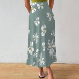 1 Piece Custom Casual Digital Printing Long Skirts