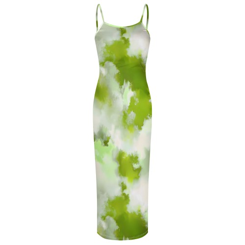 1 Piece Custom Casual Digital Printing Straps Long Dresses