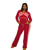 Sports and leisure set, autumn and winter color blocked long sleeved two-piece set Sports and leisure set, autumn and winter color blocked long sleeved two-piece set