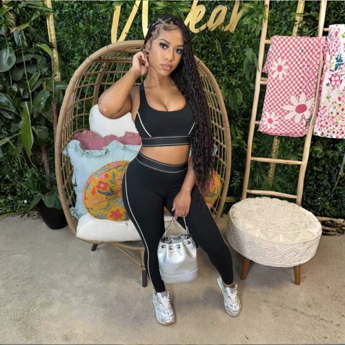 Cross-body Sports Bra Running Fitness Quick-drying Gathered Yoga Set