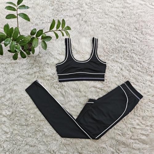 Fashion Sleeveless Sports Vest High Waist Slimming Fitness Yoga Set