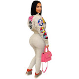 Autumn and winter printed casual pilot jacket jacket