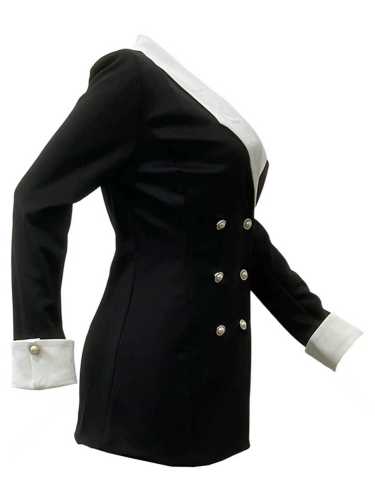 Commuting vibe, temperament, waist cinched long sleeved suit dress