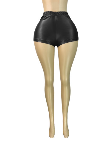 Sexy Elastic Leather Bodycon Hot Pants Shorts