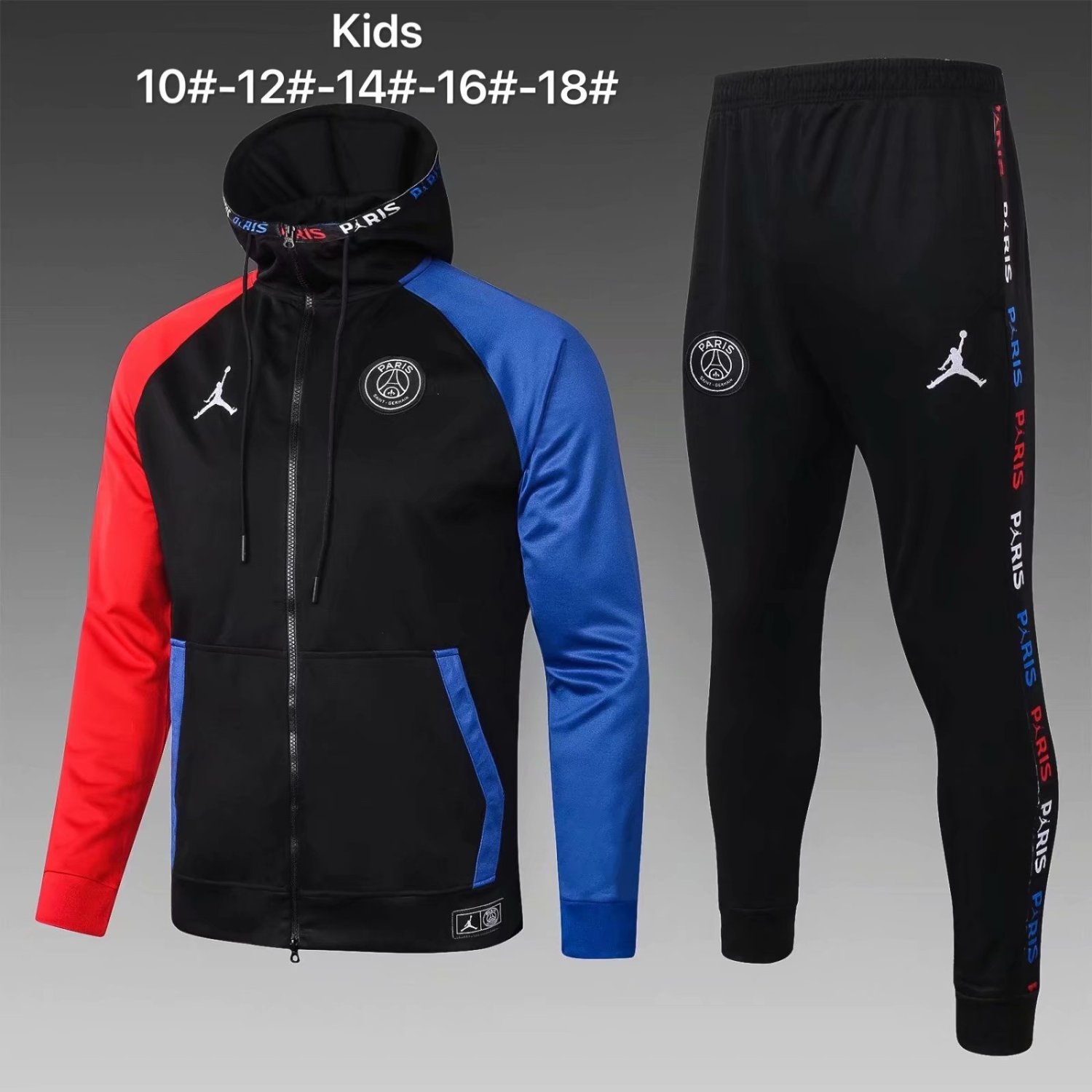 US$ 35.80 - Kids PSG x Jordan Hoodie Jacket + Pants Training Suit Black ...