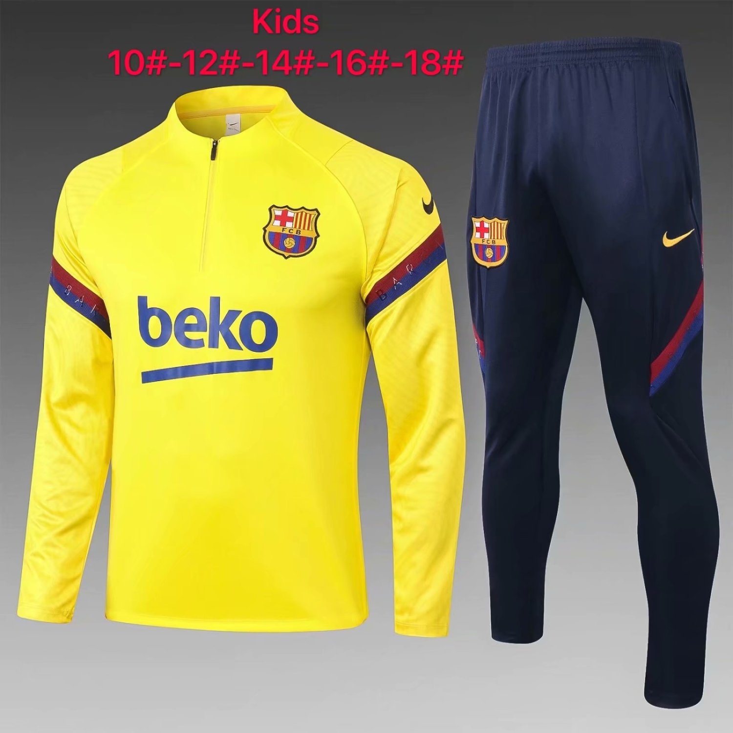 US$ 29.8 - Kids Barcelona Training Suit Yellow 2020/21 ...