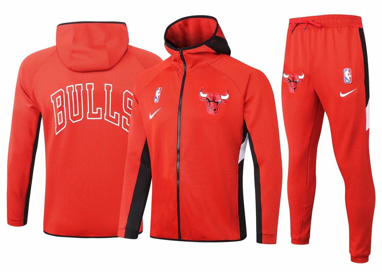 US$ 49.80 - Mens Chicago Bulls Hoodie Jacket + Pants Training Suit Red ...