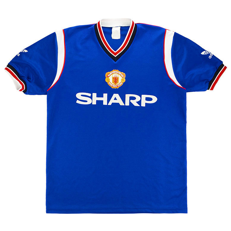 manchester united retro blue jersey