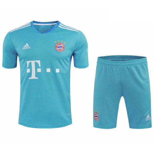 Us 22 8 Bayern Munich Goalkeeper Blue Jersey Shorts Set Mens 2020 21 M Fcsoccerworld Com