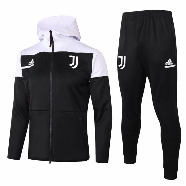 Mens Juventus Hoodie Jacket + Pants Training Suit Black 2020/21