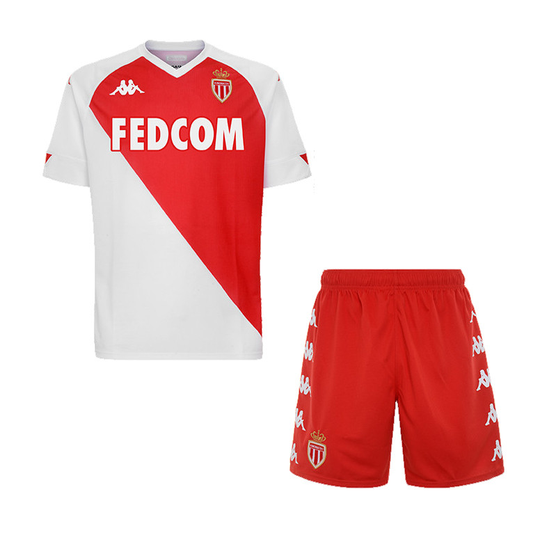 US$ 14.8 - AS Monaco Home Jersey Kids 2020/21 - www.fcsoccerworld.com