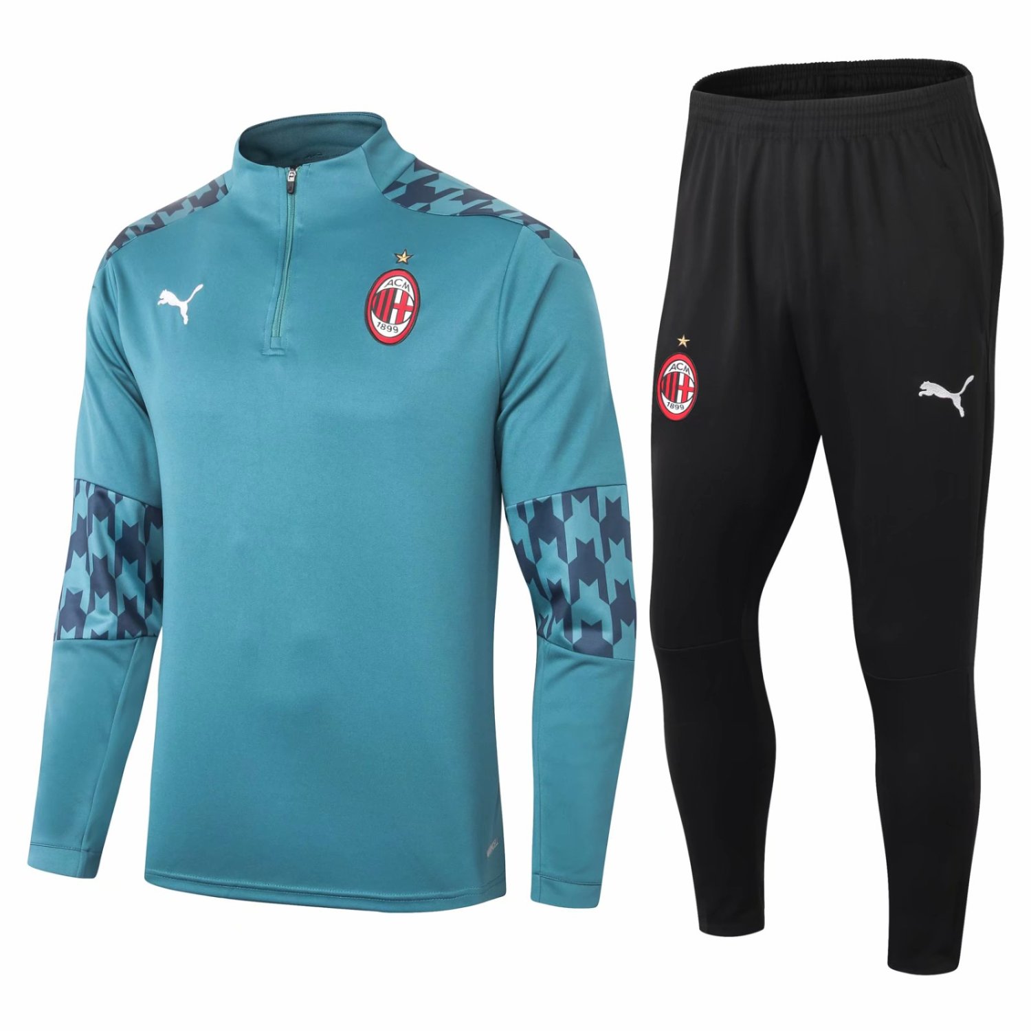 US$ 34.80 - Mens AC Milan Training Suit Green 2020/21 - www.fcsoccerworld.com