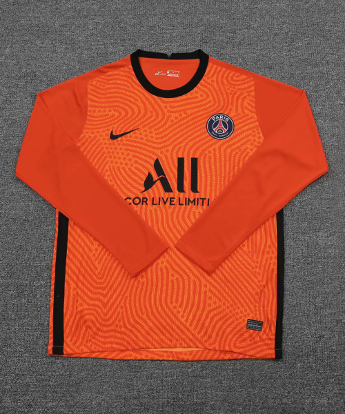 US$ 16.80  PSG Goalkeeper Orange Long Sleeve Jersey Mens 2020/21  www