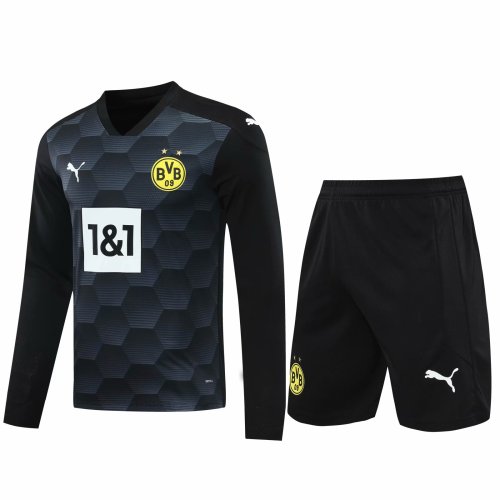 Us 23 80 Borussia Dortmund Goalkeeper Black Long Sleeve Jersey Shorts Set Mens 2020 21 M Fcsoccerworld Com