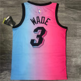 Mens Miami Heat Nike Viceversa Pink Blue Gradiant 2020/21 Swingman Jersey - City Edition
