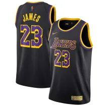 Mens Los Angeles Lakers Nike Black 2020/21 Swingman Jersey - Earned Edition