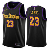Mens Los Angeles Lakers Nike Black 2020/21 Swingman Jersey - City Creative Edition