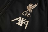 Mens Liverpool Jacket + Pants Training Suit Black - Gold 2021/22