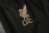 Mens Liverpool Jacket + Pants Training Suit Black - Gold 2021/22