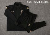 Mens Liverpool Jacket + Pants Training Suit Black - Gold 2021/22