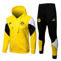 Mens Borussia Dortmund Hoodie Jacket + Pants Training Suit Yellow 2021/22
