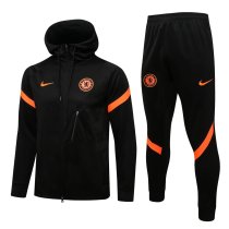 Mens Chelsea Hoodie Jacket + Pants Training Suit Black - Orange 2021/22
