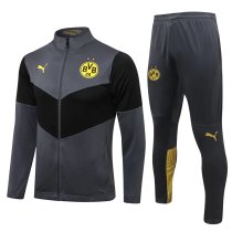 Mens Borussia Dortmund Jacket + Pants Training Suit Grey 2021/22