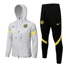 Mens Chelsea Hoodie Jacket + Pants Training Suit Light Grey 2021/22