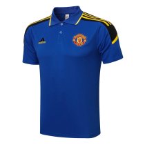 Mens Manchester United Polo Shirt Blue 2021/22