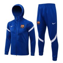 Mens Barcelona Hoodie Jacket + Pants Training Suit Blue II 2021/22
