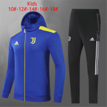 Kids Juventus Hoodie Jacket + Pants Training Suit Blue 2021/22