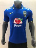 Mens Brazil Polo Shirt Blue 2022