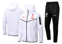 Mens Liverpool Hoodie Jacket + Pants Training Suit White 2022/23