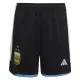 Mens Argentina 3-Star Home Black Shorts FIFA World Cup Qatar Champions 2022