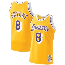 Mens Los Angeles Lakers NIKE Gold Mitchell & Ness 1996-97 Hardwood Classics Jersey
