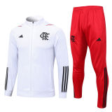 Mens Flamengo Jacket + Pants Training Suit White 2023/24