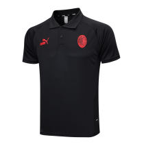 Mens AC Milan Polo Shirt Black 2023/24