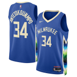 Mens Milwaukee Bucks Nike Blue 2022/23 Swingman Jersey - City Edition