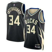 Mens Milwaukee Bucks Jordan Black 2022/23 Swingman Jersey - Statement Edition