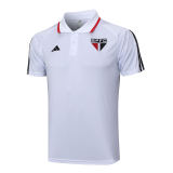 Mens Sao Paulo FC Polo Shirt White 2023/24