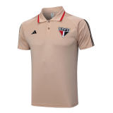 Mens Sao Paulo FC Polo Shirt Khaki 2023/24