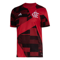 Mens Flamengo Prematch Short Training Jersey Red - Black 2023/24