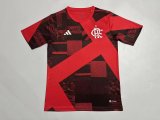 Mens Flamengo Prematch Short Training Jersey Red - Black 2023/24