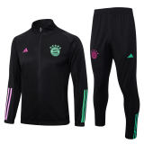 Mens Bayern Munich Jacket + Pants Training Suit Black 2023/24