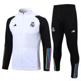 Mens Real Madrid Jacket + Pants Training Suit White 2023/24