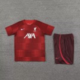 Mens Liverpool Short Training Suit Burgundy 2023/24