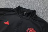 Mens Manchester United Jacket + Pants Training Suit Black 2023/24