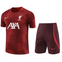 Mens Liverpool Short Training Suit Burgundy 2023/24