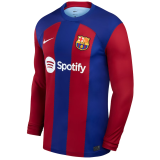 Mens Barcelona Home Jersey Long Sleeve 2023/24
