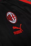 Mens AC Milan Jacket + Pants Training Suit Black - Red 2023/24